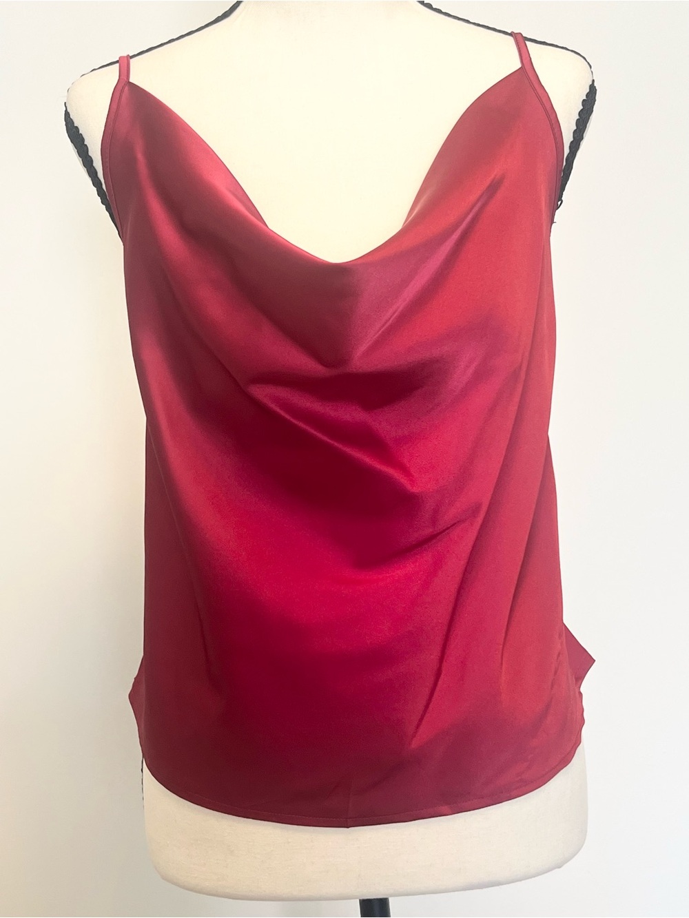 SHEIN Burgundy Cowl Neck Satin Camisole